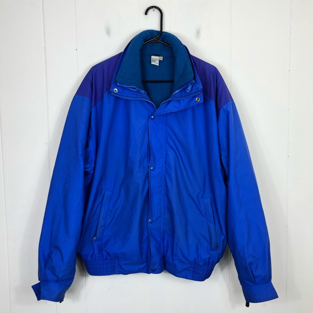 Vintage Aqua Berry Lined‎ Bomber Winter Jacket Sz L
